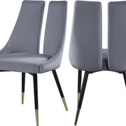 Split back gray velvet dining chair main photo