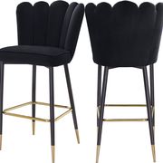 Black velvet / gold metal legs bar stool