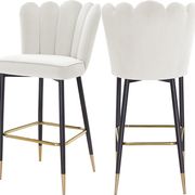 Cream velvet / gold metal legs bar stool main photo
