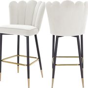 Cream velvet / gold metal legs bar stool