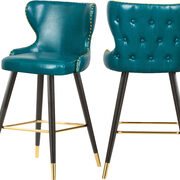 Stylish bar stool w/ golden trim and leg tips main photo