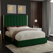 Gold frame/legs / green velvet full bed main photo