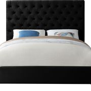 Black velvet tufted headboard full bed main photo