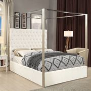 Velvet fabric canopy bed in modern style
