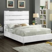 Chrome / white velvet designer full bed main photo