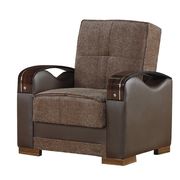Chocolate brown / sand fabric chair main photo