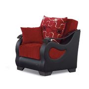 Modern deep burgundy convertible chair