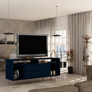 62.99 TV stand with metal legs and 2 drawers in tatiana midnight blue main photo