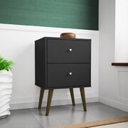 Liberty mid-century - modern nightstand 2.0 with 2 full extension drawers in black main photo