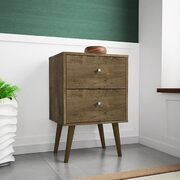 Liberty mid-century - modern nightstand 2.0 with 2 full extension drawers in rustic brown main photo