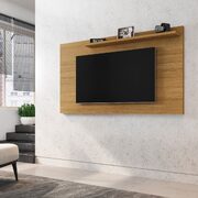 Liberty mid-century modern 62.99 TV panel with overhead decor shelf in cinnamon main photo