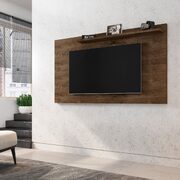 Liberty mid-century modern 62.99 TV panel with overhead decor shelf in rustic brown main photo