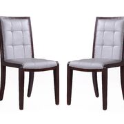 Silver and walnut faux leather dining chairs (set of two) main photo