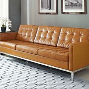Tufted back design contemporary leather sofa main photo