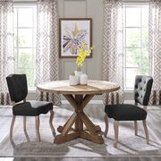Round pine wood dining table in brown main photo