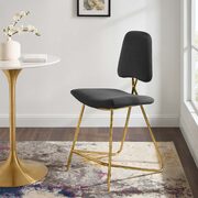 Performance velvet counter stool in black