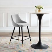 Performance velvet counter stool in light gray main photo