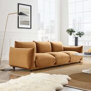 Performance velvet sofa in cognac main photo