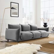 Performance velvet sofa in gray main photo