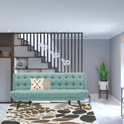 Contemporary stylish sofa bed in blue fabric main photo