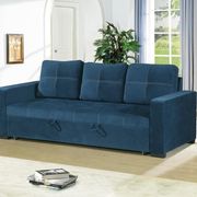 Navy polyfiber fabric convertible sofa