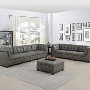 Antique gray leather-like fabric 8-pcs sectional set