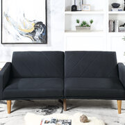 Adjustable sofa bed in black polyfiber main photo