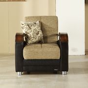 Fulya brown micro suede storage chair