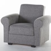 Light gray microfiber chair w/ storage main photo