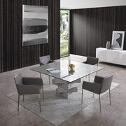Dining table, high gloss gray lacquer main photo