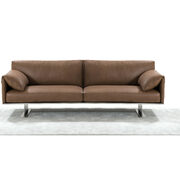Sofa, 100% made in Italy, taupe top grain leather