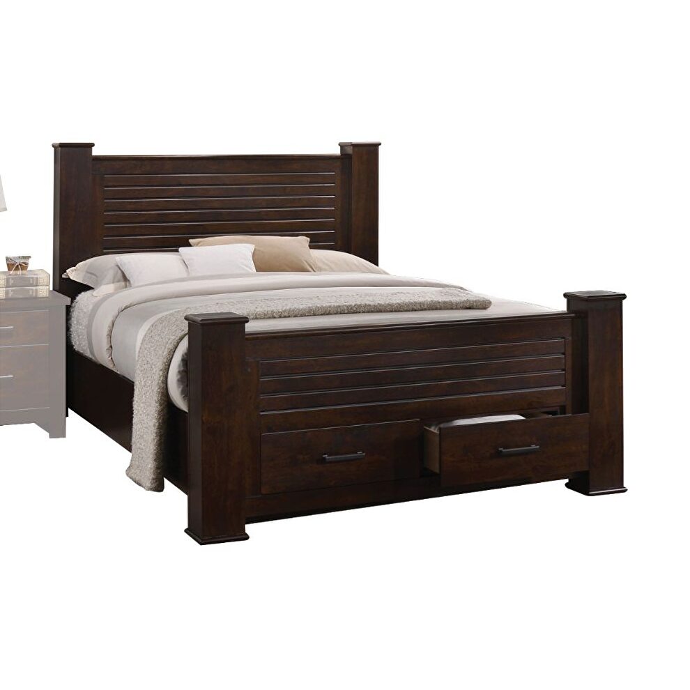 Mahogany queen bed w/storage by Acme additional picture 2