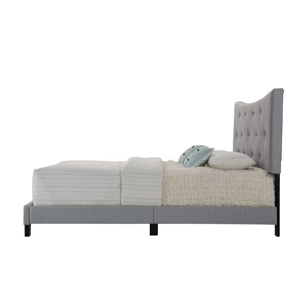 Gray fabric queen bed by Acme additional picture 3