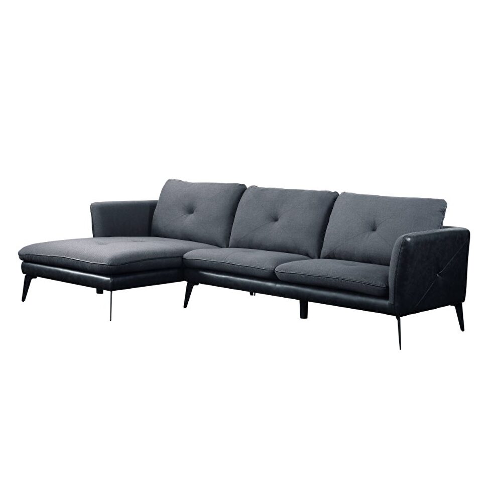 Gray fabric & pu sectional sofa by Acme additional picture 2