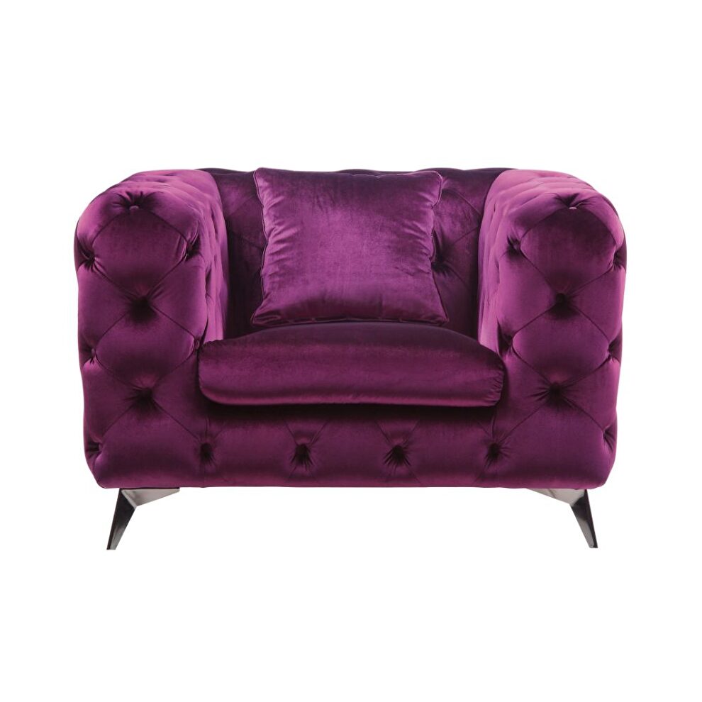 Purple fabric chair by Acme additional picture 3
