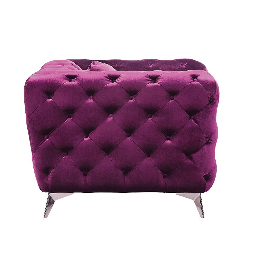 Purple fabric chair by Acme additional picture 4