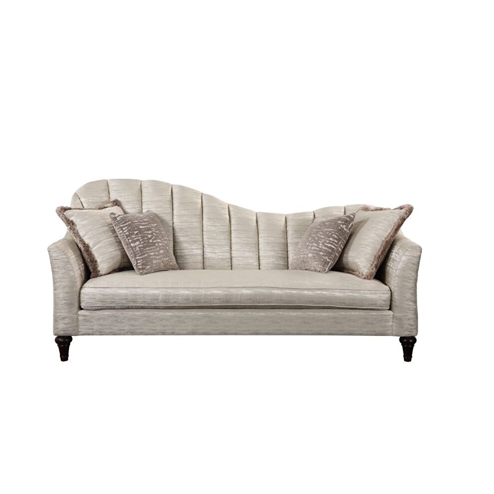 Shimmering pearl sofa w/ channel tufted backs by Acme additional picture 2