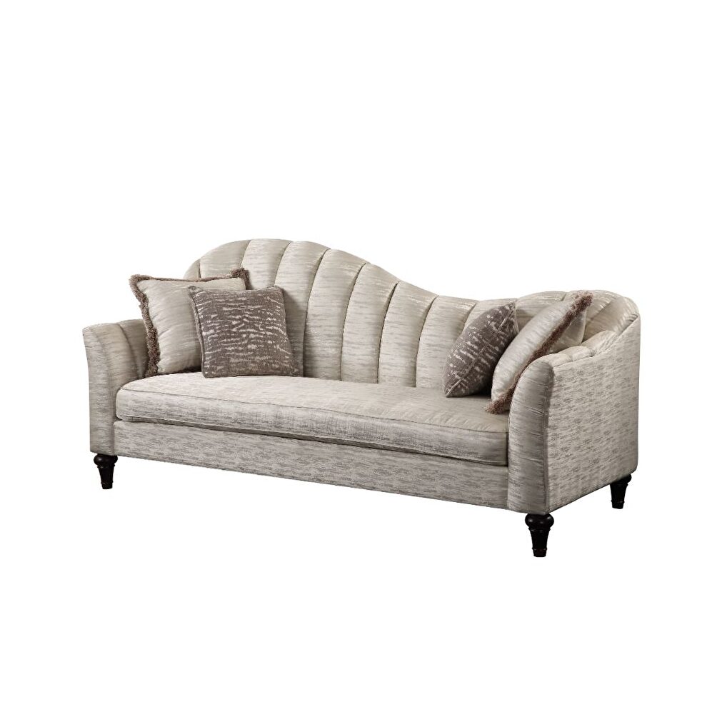 Shimmering pearl sofa w/ channel tufted backs by Acme additional picture 5