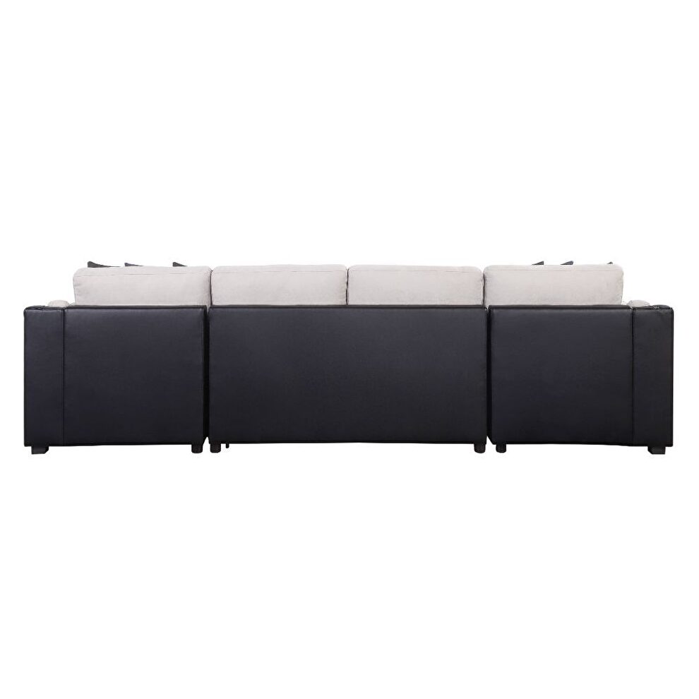 U-shape sleeper sectional sofa in casual design by Acme additional picture 5