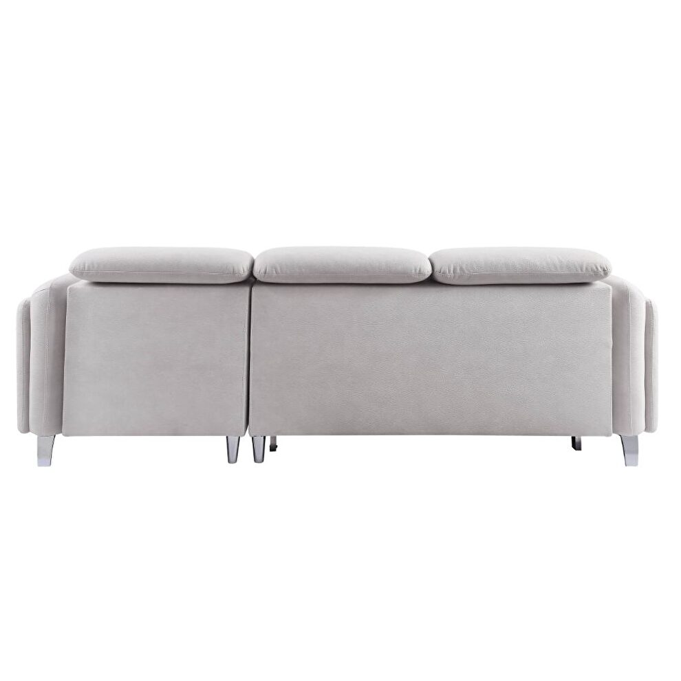 Beige nubuck sectional sleeper sofa by Acme additional picture 7