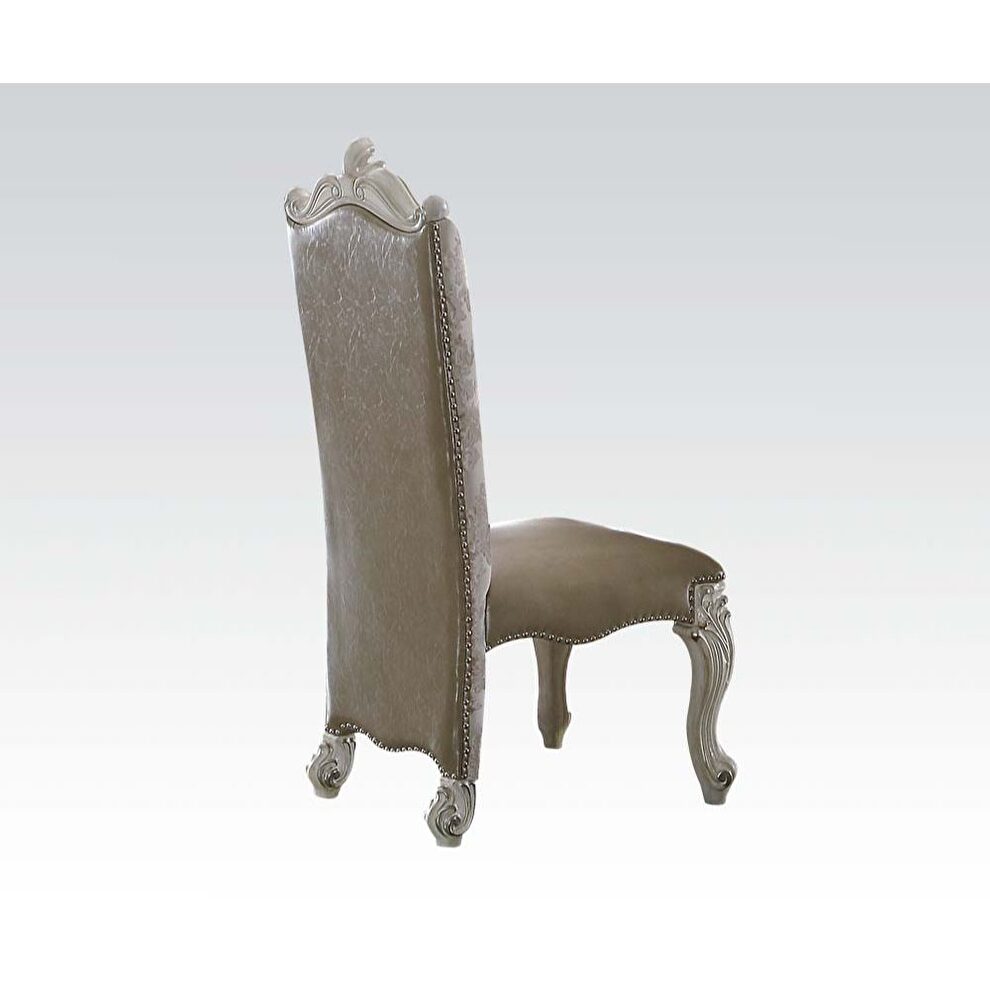 Pu/fabric & bone white side chair by Acme additional picture 2