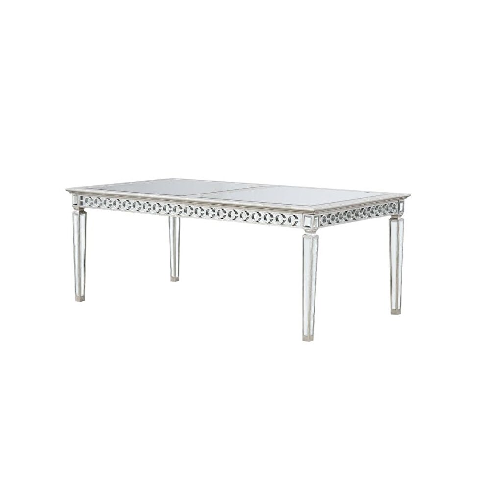 Mirrored & antique platinum dining table by Acme additional picture 2