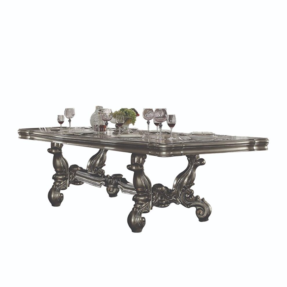 Antique platinum dining table by Acme additional picture 2