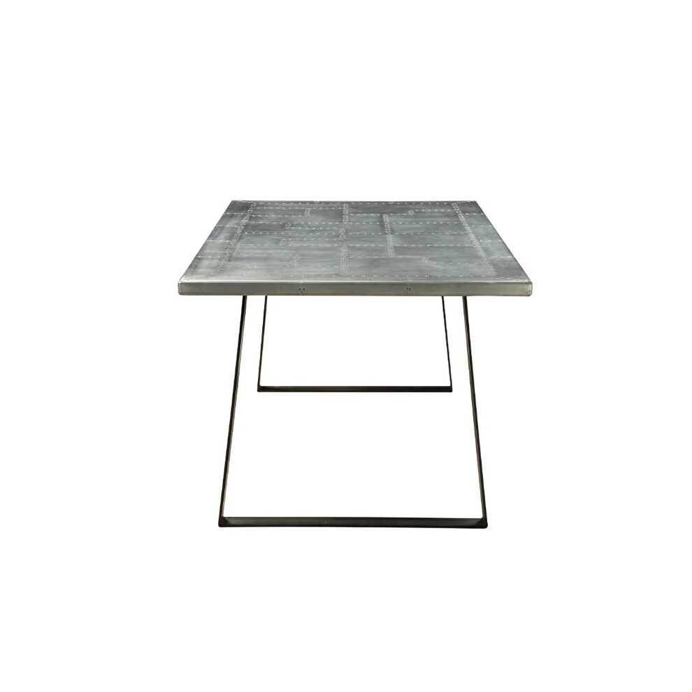 Aluminum & gunmetal dining table by Acme additional picture 4