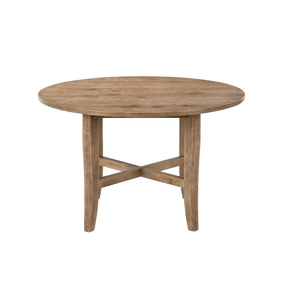 Rustic oak finish dining table by Acme additional picture 3