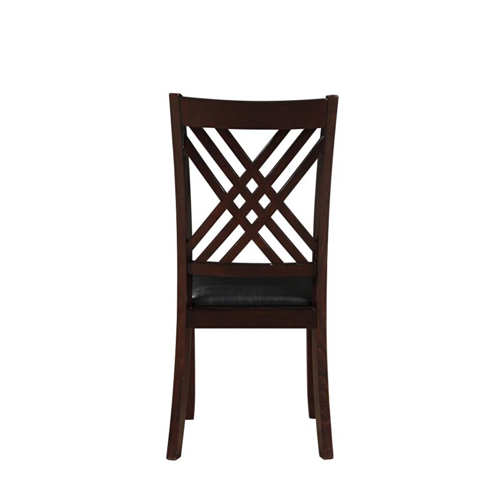Black pu & espresso finish side chair by Acme additional picture 3