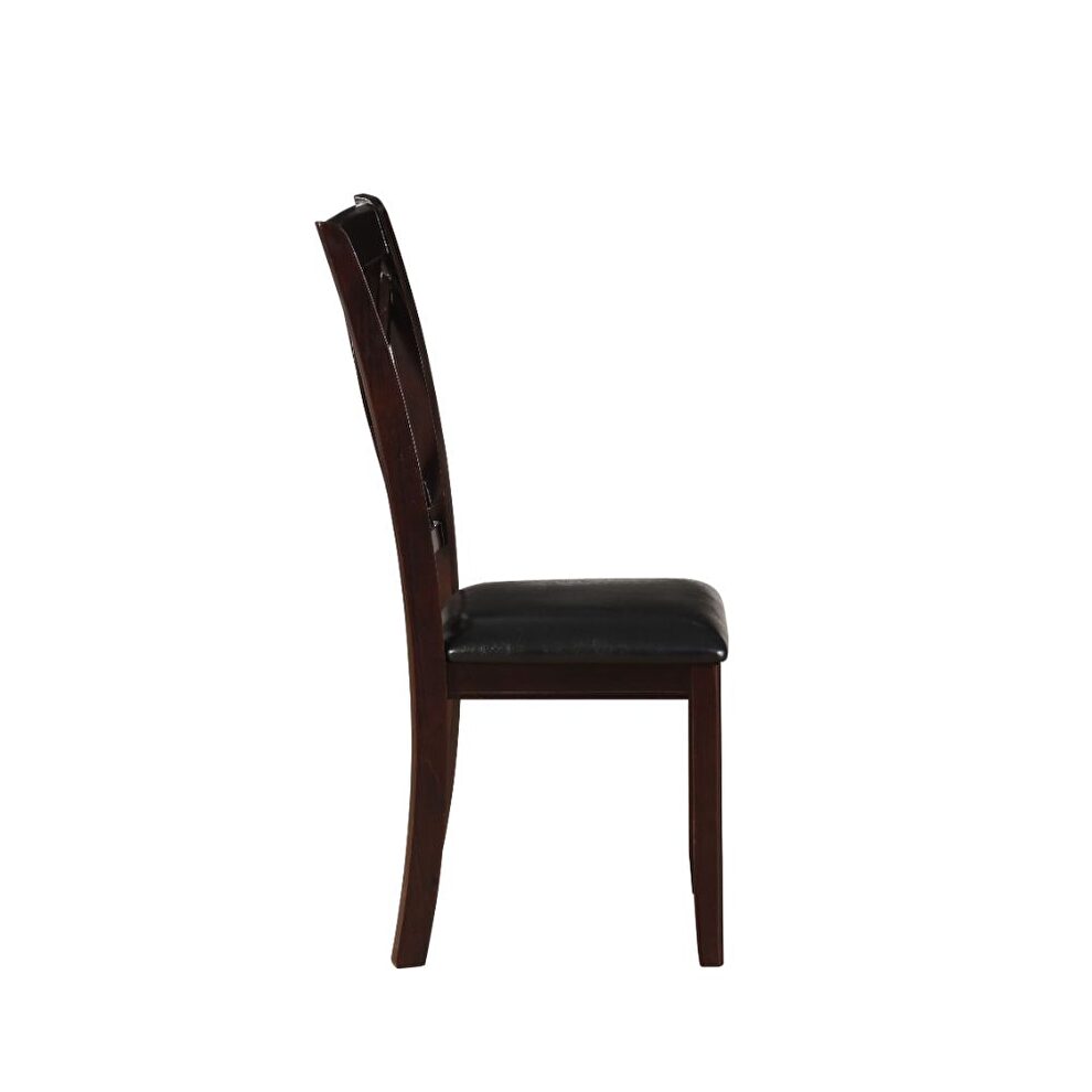 Black pu & espresso finish side chair by Acme additional picture 5
