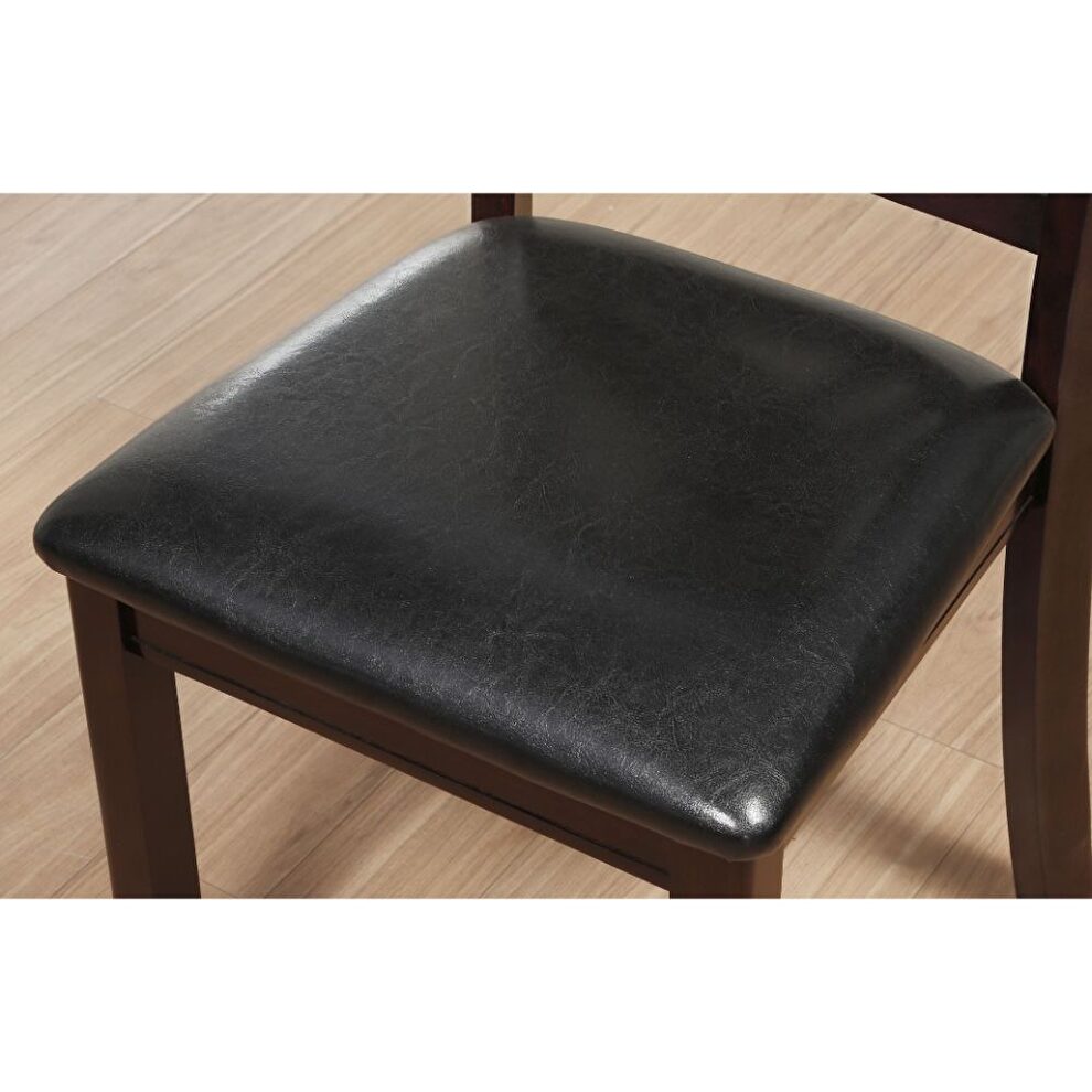 Black pu & espresso finish side chair by Acme additional picture 6
