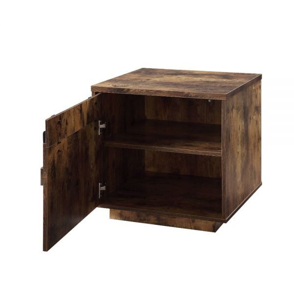 Rustic oak end table by Acme additional picture 3