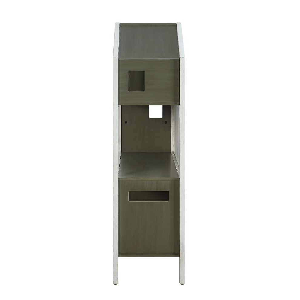 Weathered white & washed gray bookcase by Acme additional picture 4